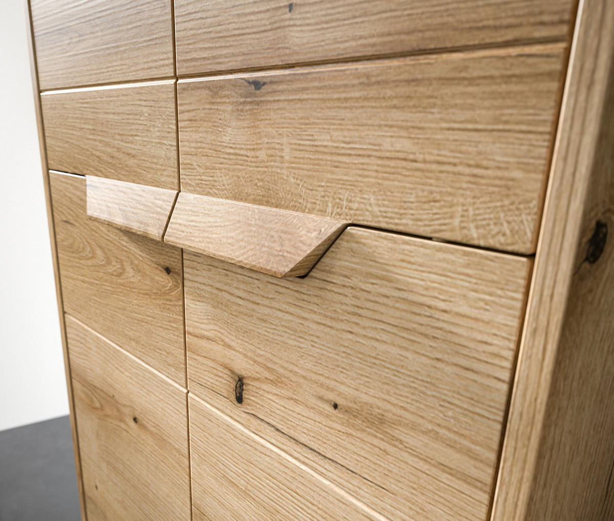 HOCHSCHRANK Evoke Eiche 64 cm, Badschrank mit Soft-Close - Eichefarben/Schwarz, Holzwerkstoff/Kunststoff (64/189/32cm) - Inn.Furn