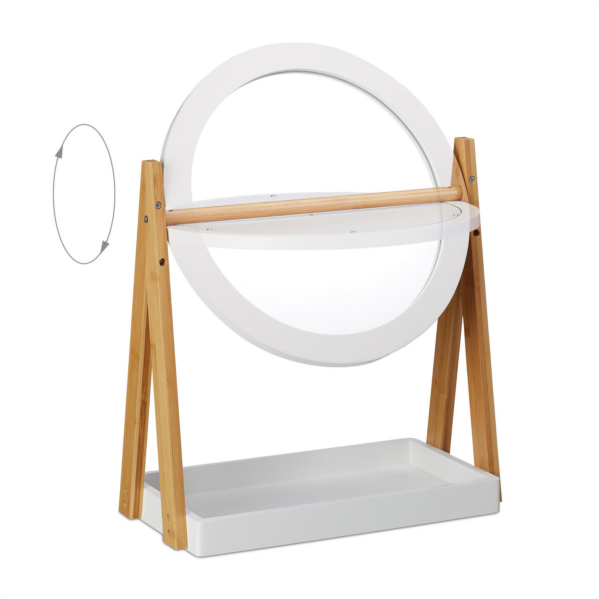 KOSMETIKSPIEGEL - Multicolor, Glas/Holz (43/57/22cm) - Relaxdays