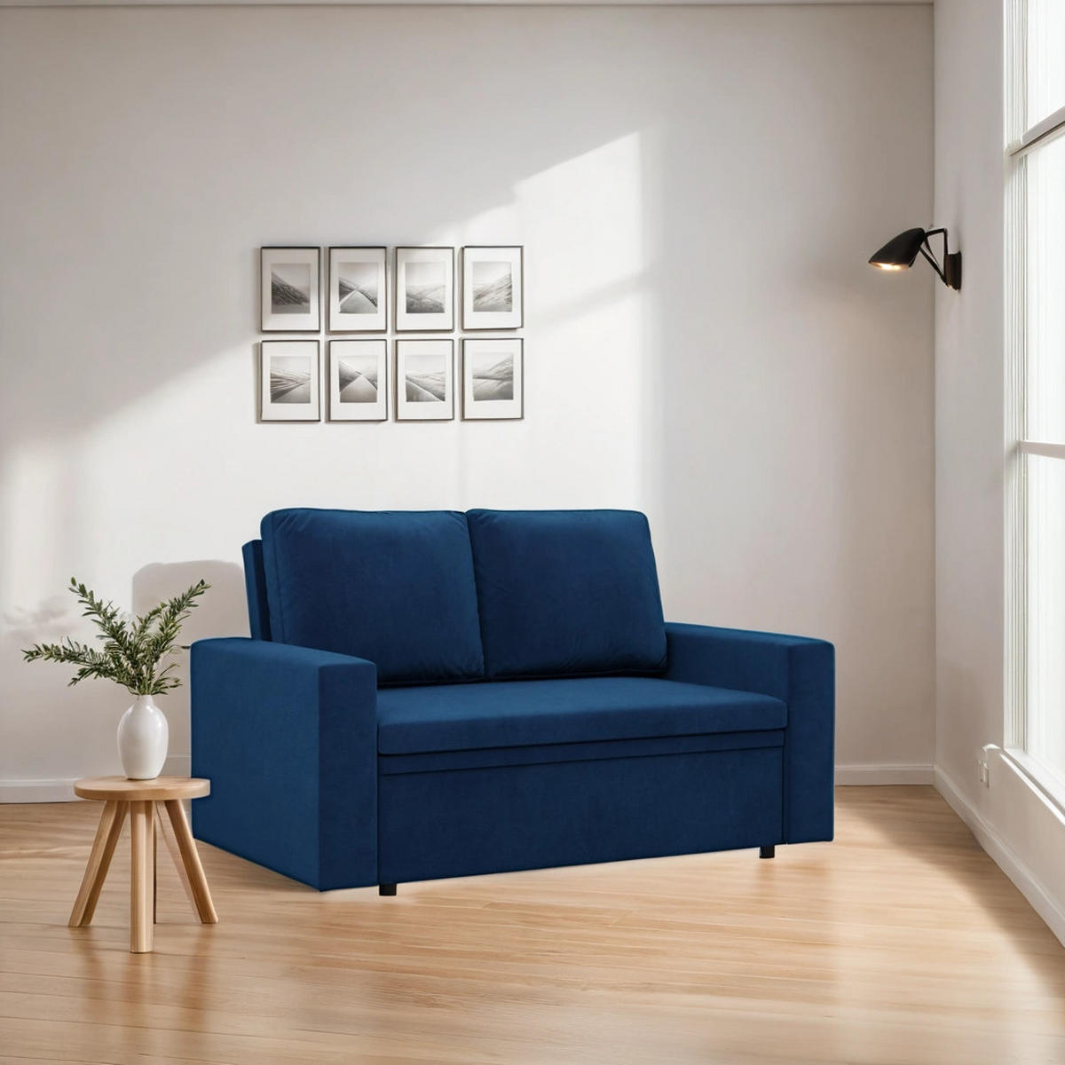 SOFA Neo mit gerader Armlehnen dunkelblau - Dunkelblau, Textil (148/90/87cm) - SIMKAM Furniture