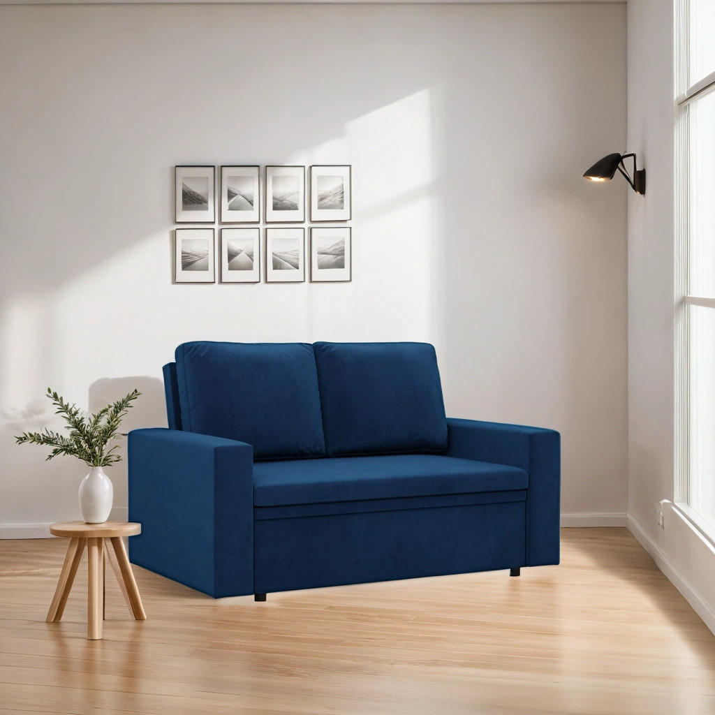 Thumbnail - Simkam Furniture Sofa, Dunkelblau, Textil, 148x90x87 cm, Wohnzimmer, Sofas & Couches, Schlafsofas