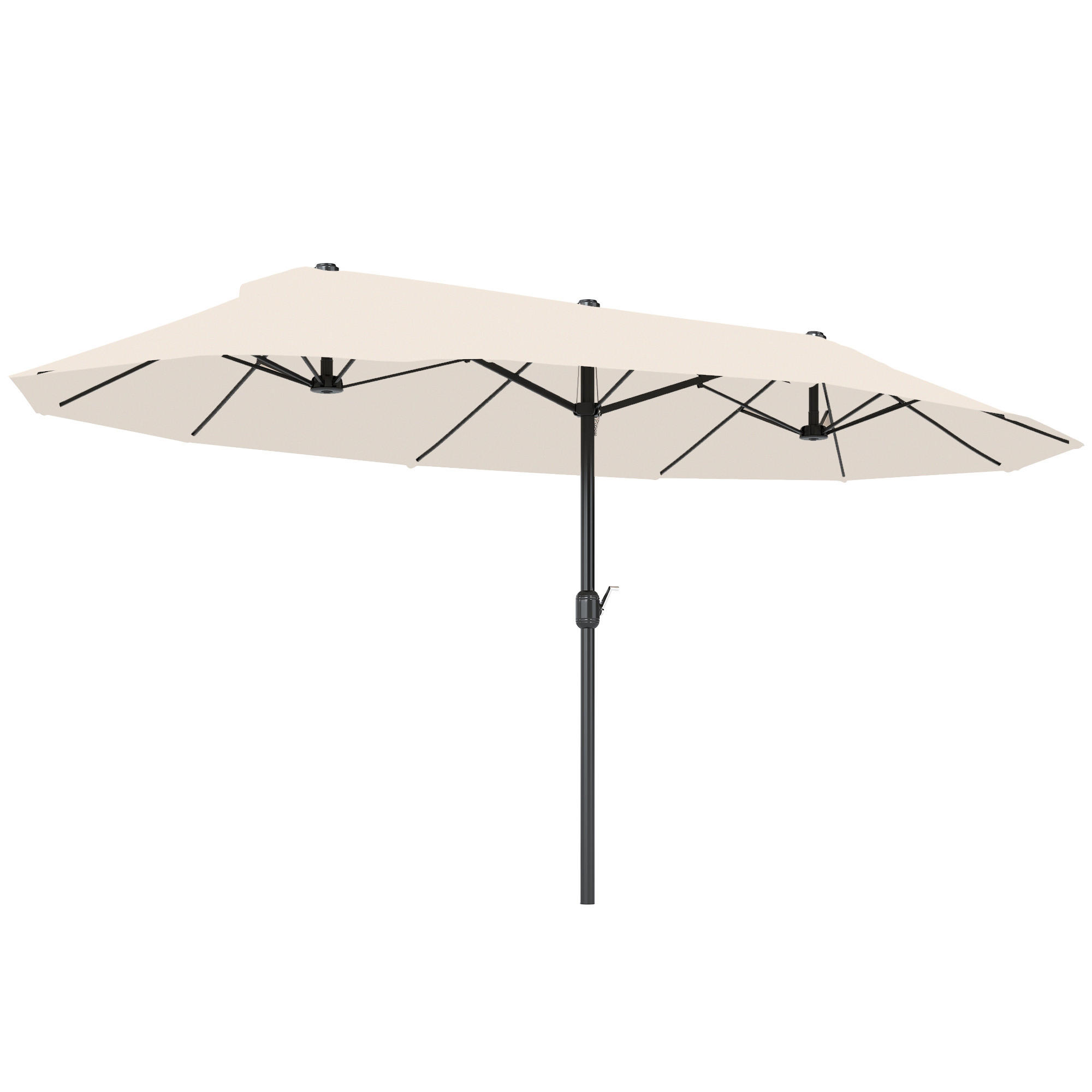 SONNENSCHIRM DE-11356 rechteckig, mit Kurbel, Stahl Creme - Creme, Metall (265/455cm) - ComfortXL