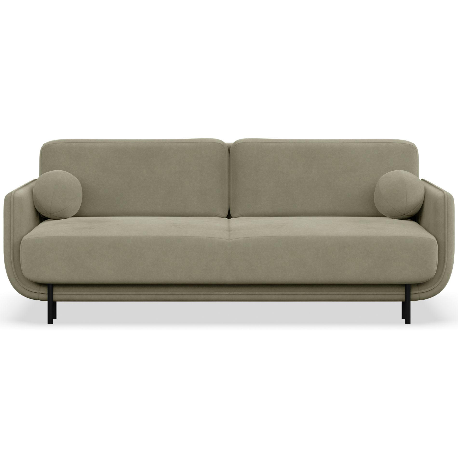 SCHLAFSOFA Ovals Salbeigrün - Schwarz/Hellgrün, Textil/Metall (236/95/96cm) - Selsey