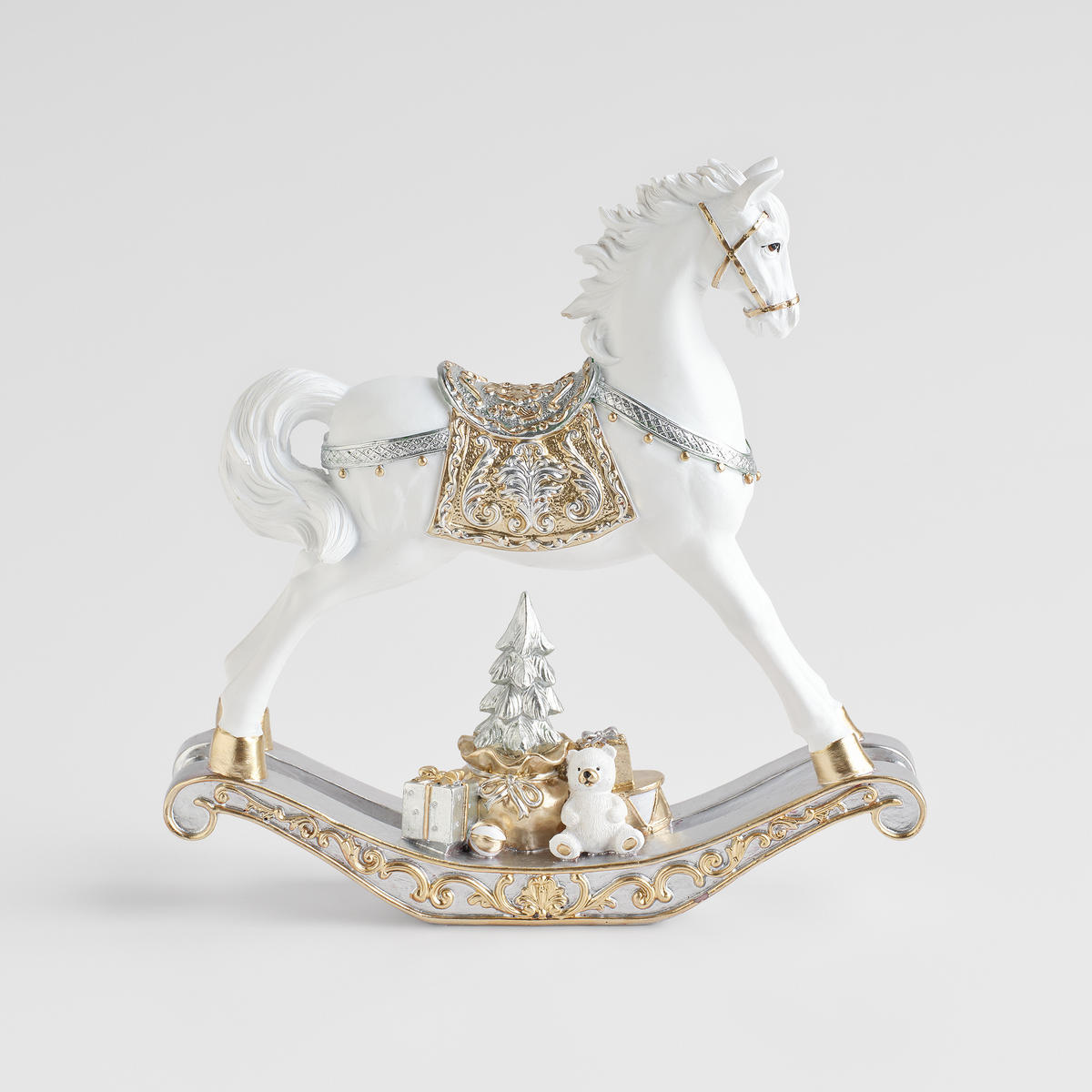 DEKOFIGUR Jollyride, Gold, 22 x 5.5 x 22.5 cm, Dekorative Weihnachtsdeko - Goldfarben, Kunststoff (5.5/22/22.5cm) - home&you