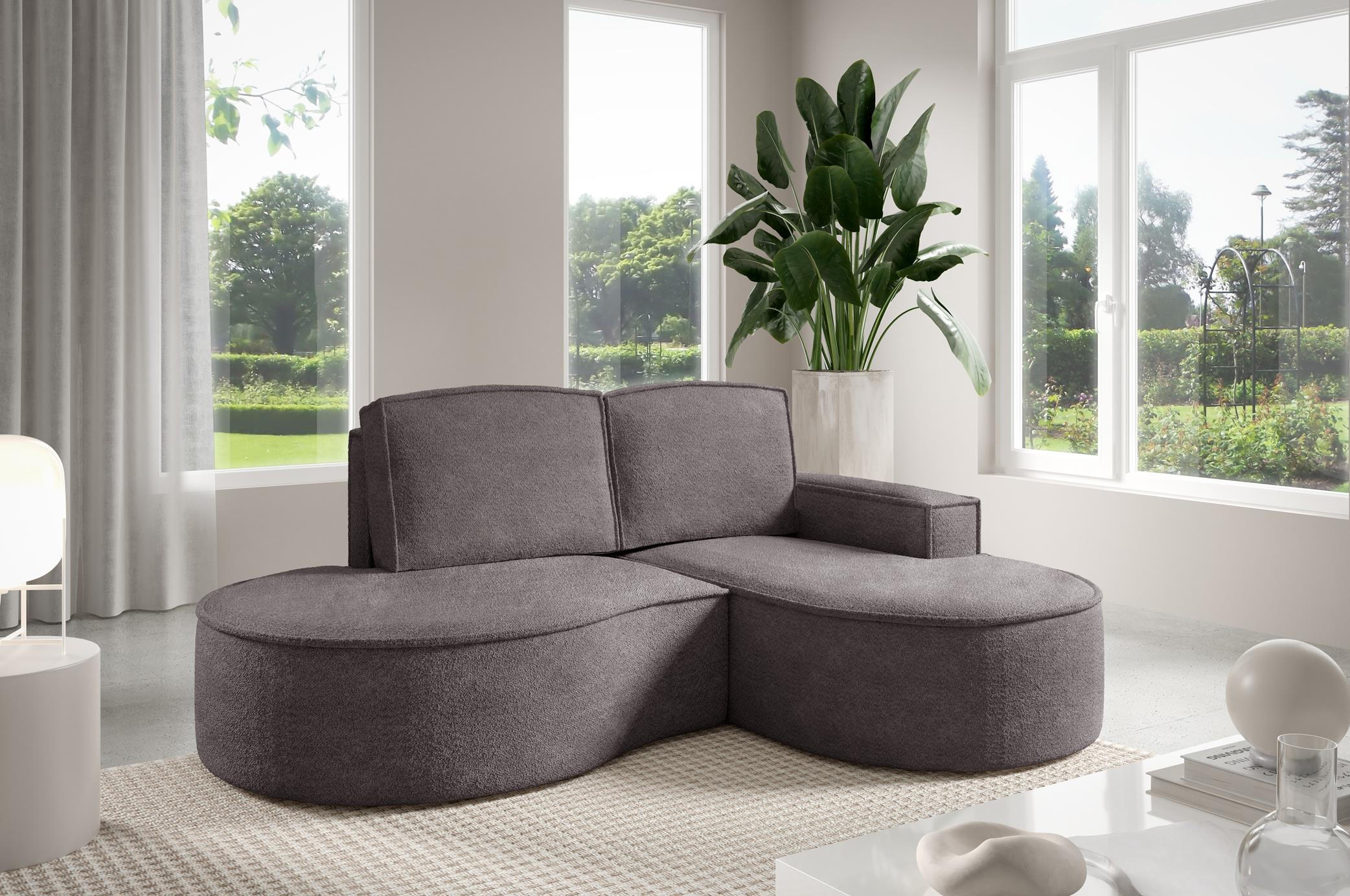 Thumbnail - Bettso Ecksofa, Grau, Holzwerkstoff, Textil, Ottomane rechts, L-Form, 210x157 cm, Wohnzimmer, Sofas & Couches, Wohnlands...