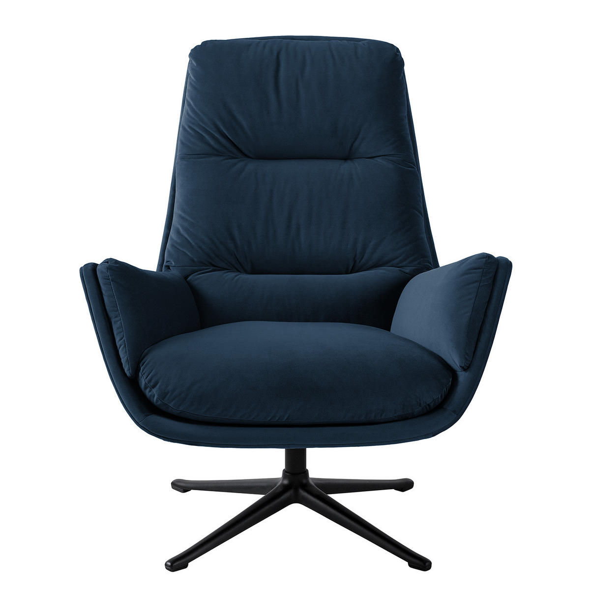 SESSEL mit Kreuzfuß - Schwarz/Dunkelblau, Textil/Metall (83/95/97cm) - home24