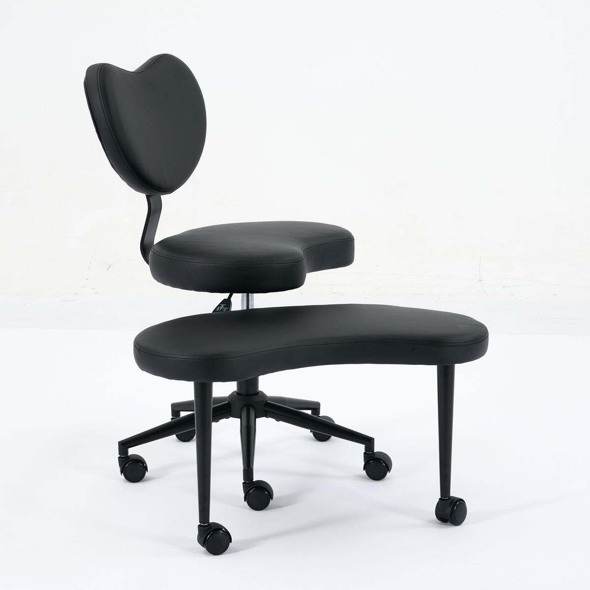 SCHREIBTISCHSTUHL Schwarz mit Fußhocker - Schwarz, Metall (1/1/1cm) - PANGIVO