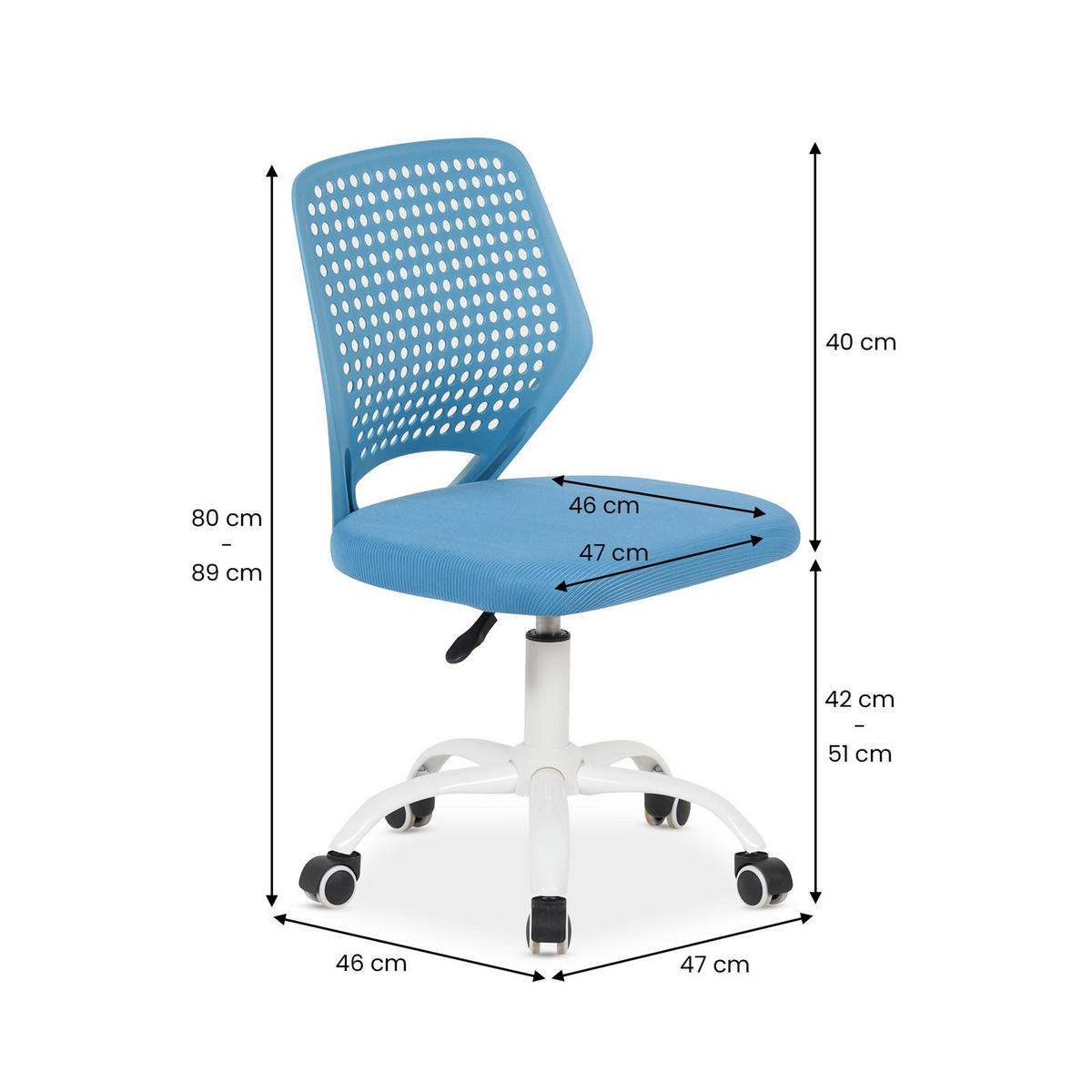 KINDERDREHSTUHL JADE blau - Blau, Textil (47/89/46cm) - IDIMEX