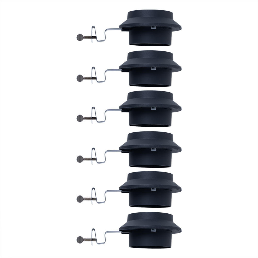 LED AUSSENLEUCHTE Anthrazit Solar Dachrinne 6er Set - Anthrazit, Metall (16/11.6/6cm)