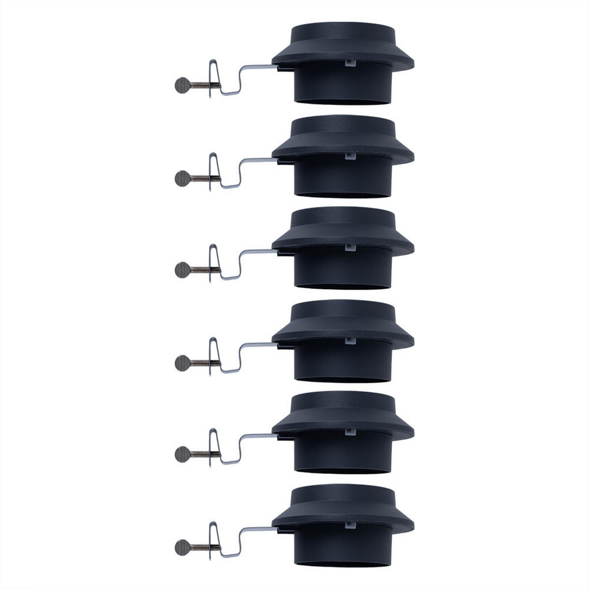 LED AUSSENLEUCHTE Anthrazit Solar Dachrinne 6er Set - Anthrazit, Metall (16/11.6/6cm)