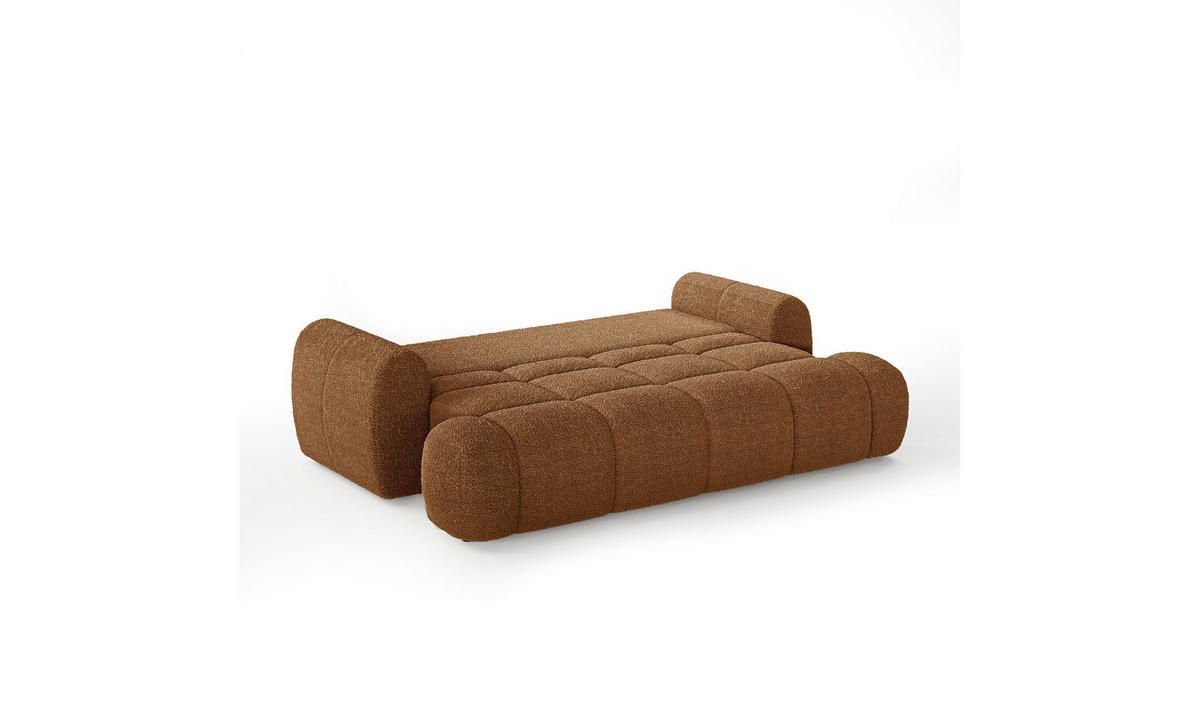 SCHLAFSOFA CORAL 250/100/85 cm mit Bettkasten Stoff Coral 35 - Cognac, Textil (250/85/100cm) - Lookway