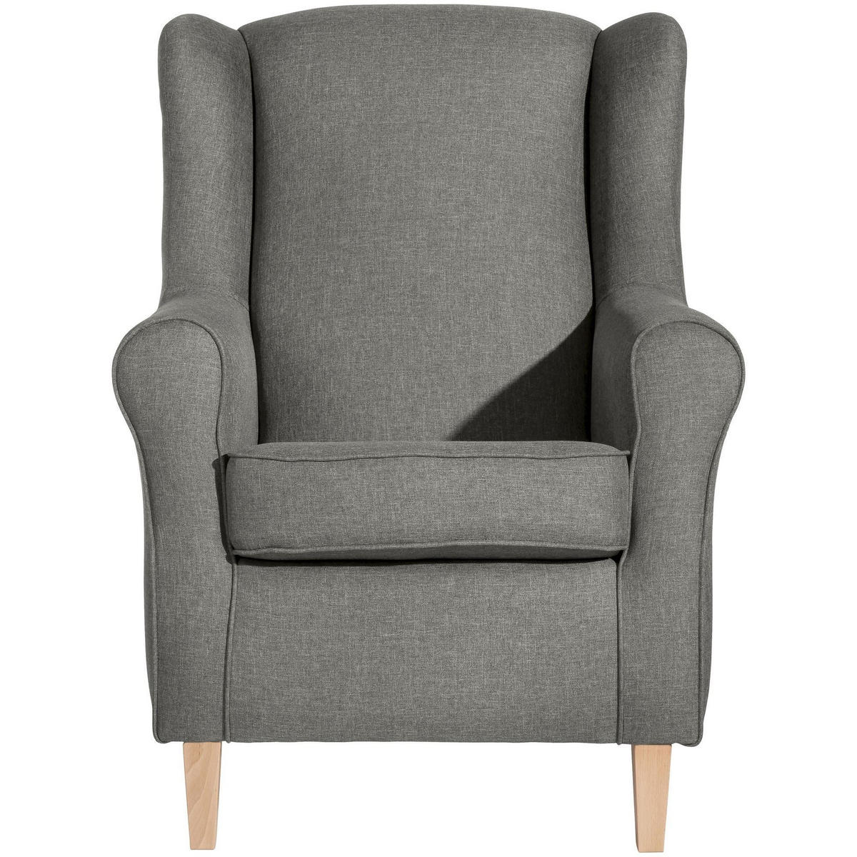 OHRENSESSEL Karlen Bezug Flachgewebe Buche natur / hellgrau - Buchefarben/Hellgrau, Kunststoff (86/103/77cm) - 58aufmkessel