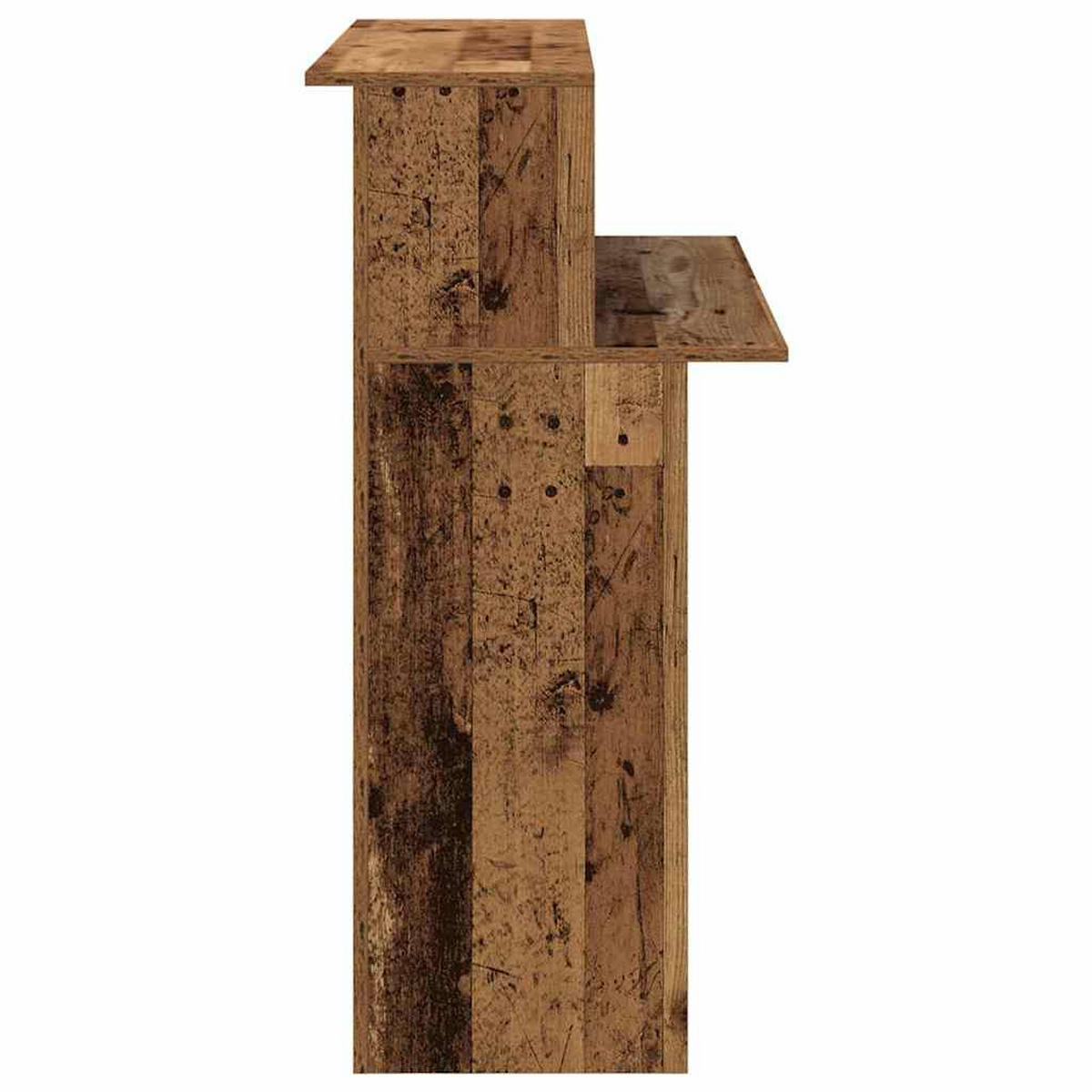 EMPFANGSTHEKE mit 2 Tischplatte 100/50/103,5 cm aus Holzwerkstoff Altholz-Optik Dekor - Graubraun, Holz (50/100/103.5cm) - vidaXL