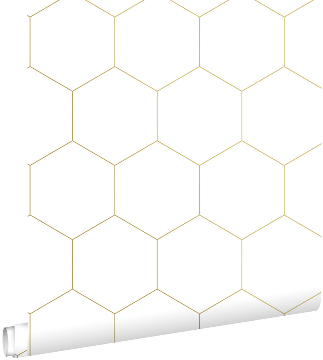 TAPETE Wabenmuster 53 cm x 10.05 m - Goldfarben, Papier (53/1000cm) - ESTAhome