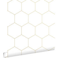 TAPETE Wabenmuster 53 cm x 10.05 m - Goldfarben, Papier (53/1000cm) - ESTAhome