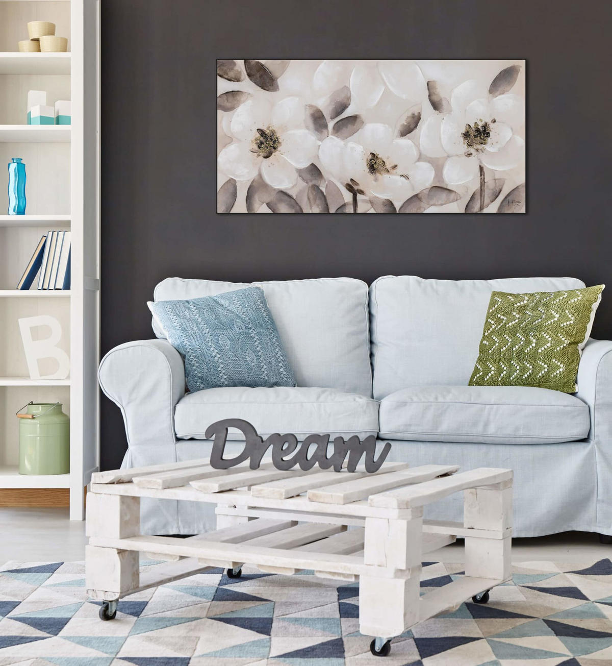 OLEJOMAĽBA 120/60 cm, More a pláž - hnedá/béžová, drevo/textil (120/60cm) - KUNSTLOFT
