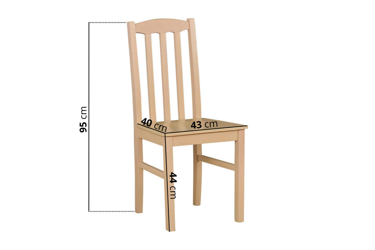 ESSZIMMERSTUHL 4x "BOS 12 D", sonoma - Beige/Buchefarben, Holz (43/83/40cm) - Leaf Design