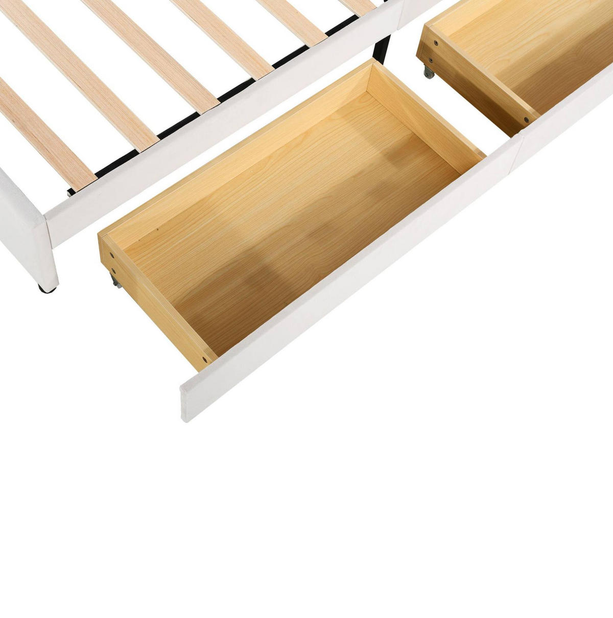 POLSTERBETT 140/200 cm Beige aus Samt mit 4 Schubladen - Beige, Textil (140/200cm) - OKMYHOME