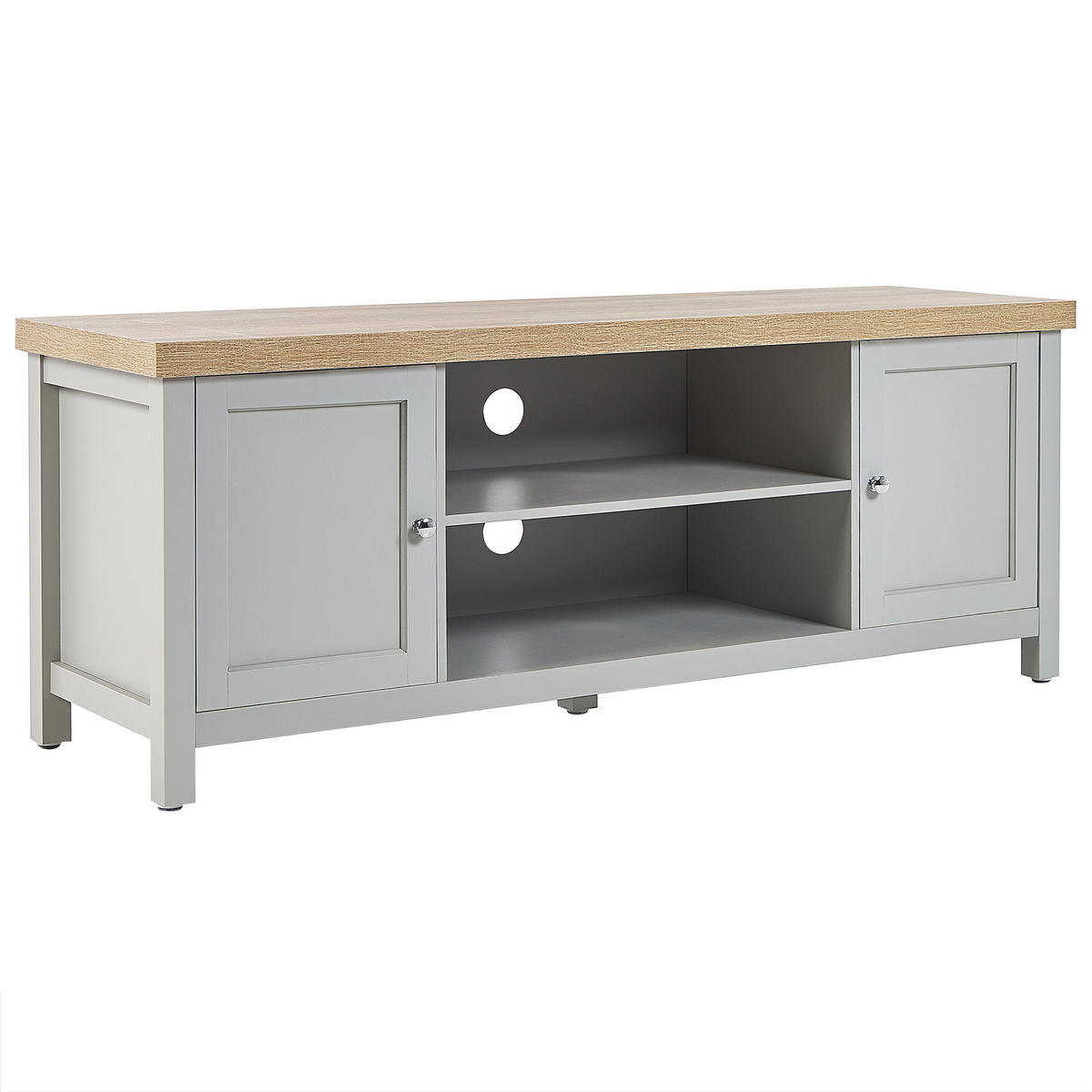 TV-MÖBEL Grau HAMP 39/130/51 cm - Grau, Holzwerkstoff (130/51/39cm) - Beliani