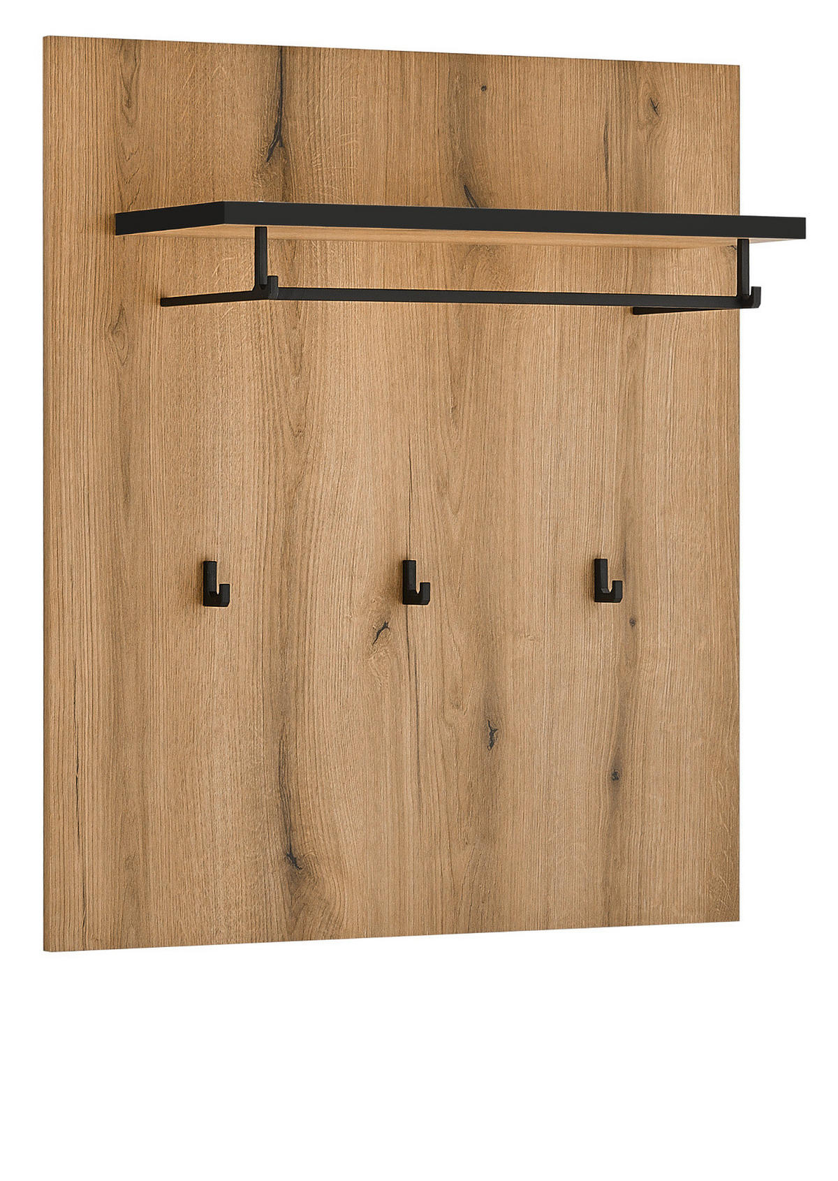 GARDEROBENPANEEL Evoke Eiche 79 cm, Wandgarderobe mit Kleiderstange - Eichefarben, Holzwerkstoff/Metall (79/89/25cm) - Furn.Design