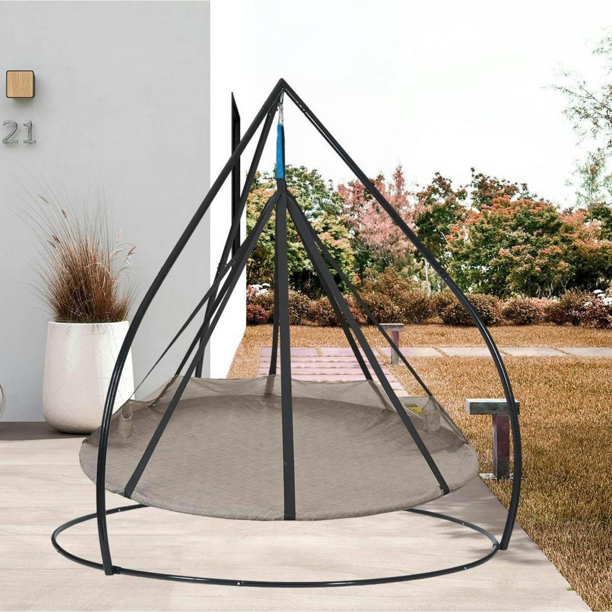 HÄNGESESSELHALTERUNG 210 cm Schwarz - Schwarz, Metall (213.4/180.3/213.4cm)