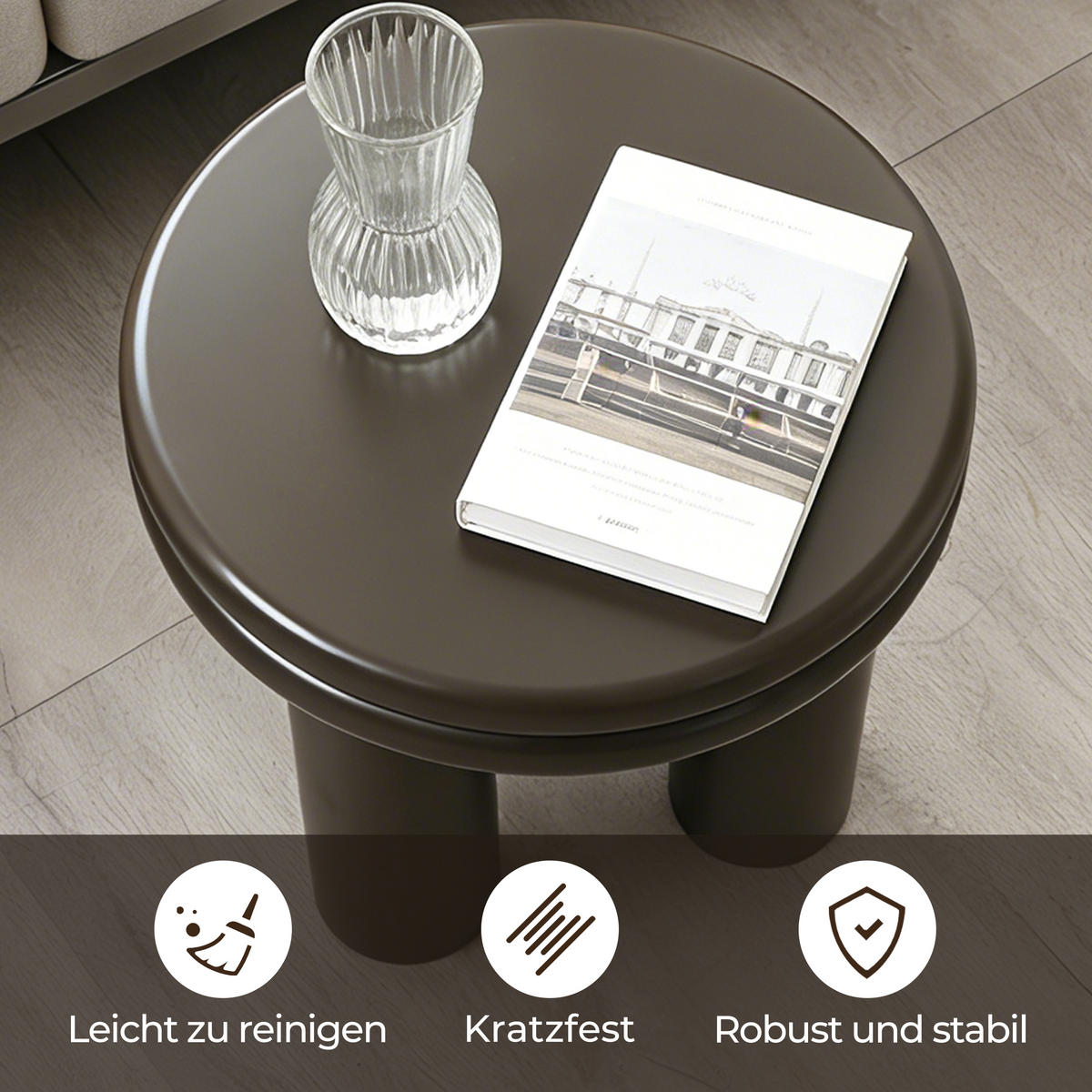 BEISTELLTISCH Rund | Ø40 x H35 cm - Dunkelgrün, Holz/Holzwerkstoff (40/40/35cm) - Hometopia