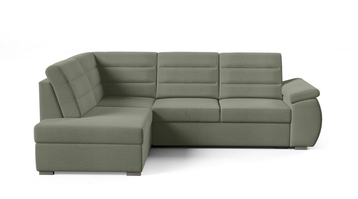 ECKSCHLAFSOFA - Ecksofa Gardenia - Khaki - Links - Grün, Holzwerkstoff (264/190cm) - Möblo