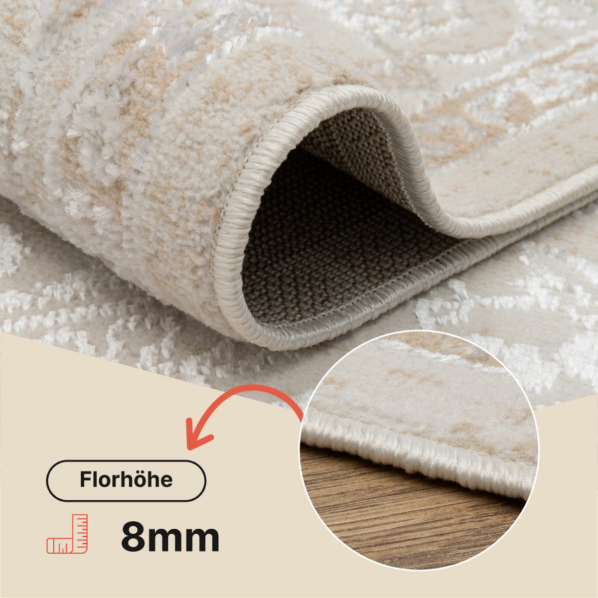 TEPPICH ARES Creme 250/350 cm - Creme, Textil (250/350cm) - Tapiso
