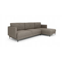 ECKSOFA Helmer Max In Stoff Baloo - Grau, Holzwerkstoff/Textil (323/164cm) - Fun Möbel