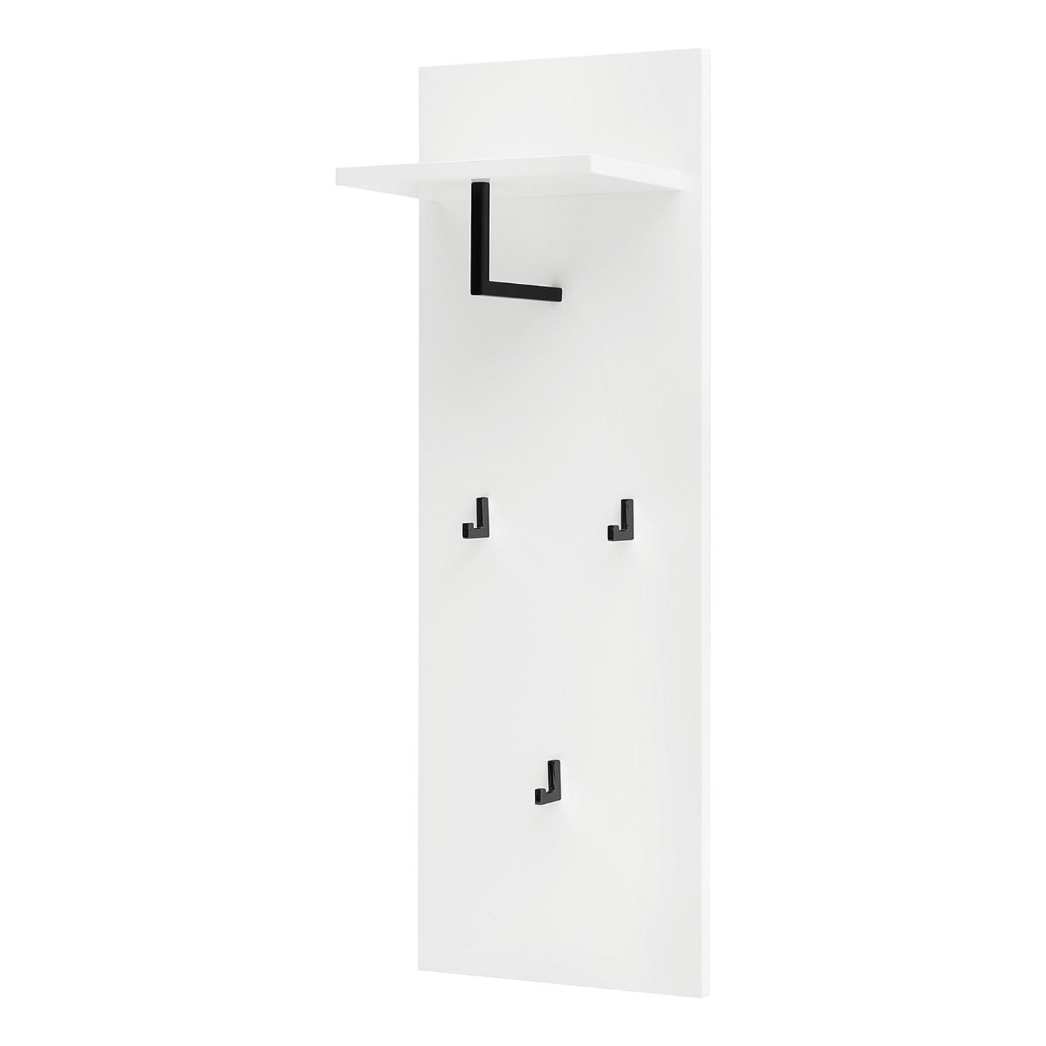 GARDEROBENPANEEL - 2er-Set - Weiß, Holzwerkstoff/Metall (35/100/22cm) - home24