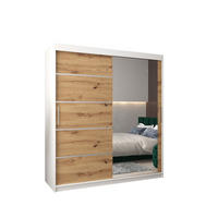SCHWEBETÜRENSCHRANK 200/180/62 2-türig - Silberfarben/Eiche Artisan, Holz/Kunststoff (180/200/62cm) - Abiks Möbel