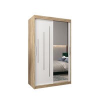 SCHWEBETÜRENSCHRANK 200/120/62 2-türig - Silberfarben/Weiß, Holz/Kunststoff (120/200/62cm) - Abiks Möbel