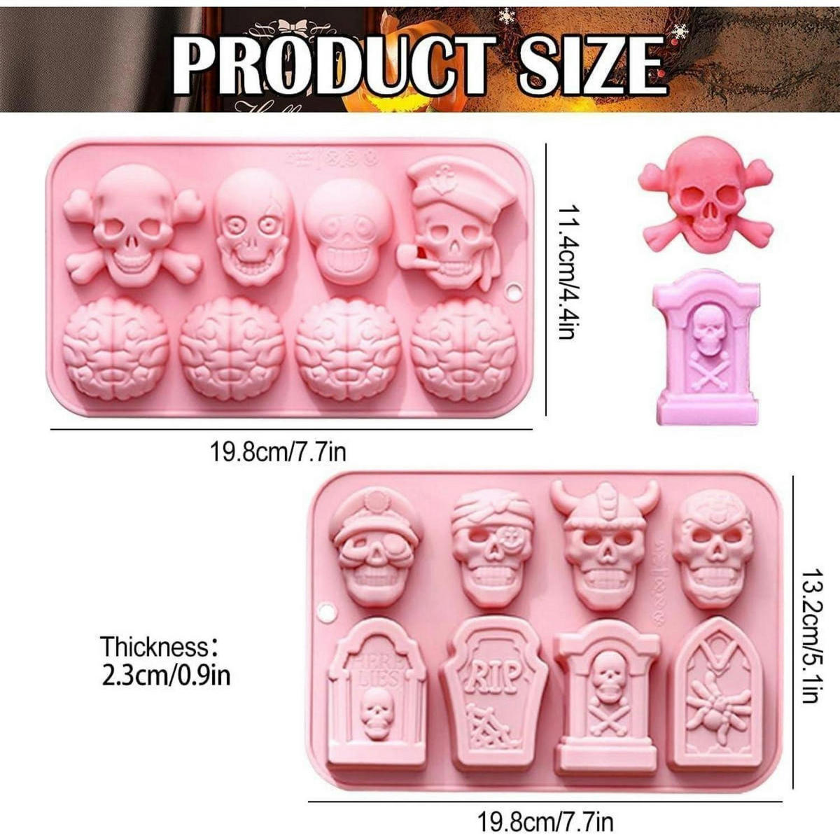 SILIKONFORM Halloween 2-teiliges Set - Rosa, Kunststoff (13.2/2.3/19.8cm)