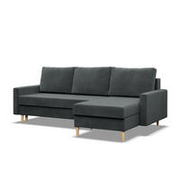 ECKSOFA Blank dunkelgrau - Dunkelgrau, Textil (223/140cm) - SIMKAM Furniture