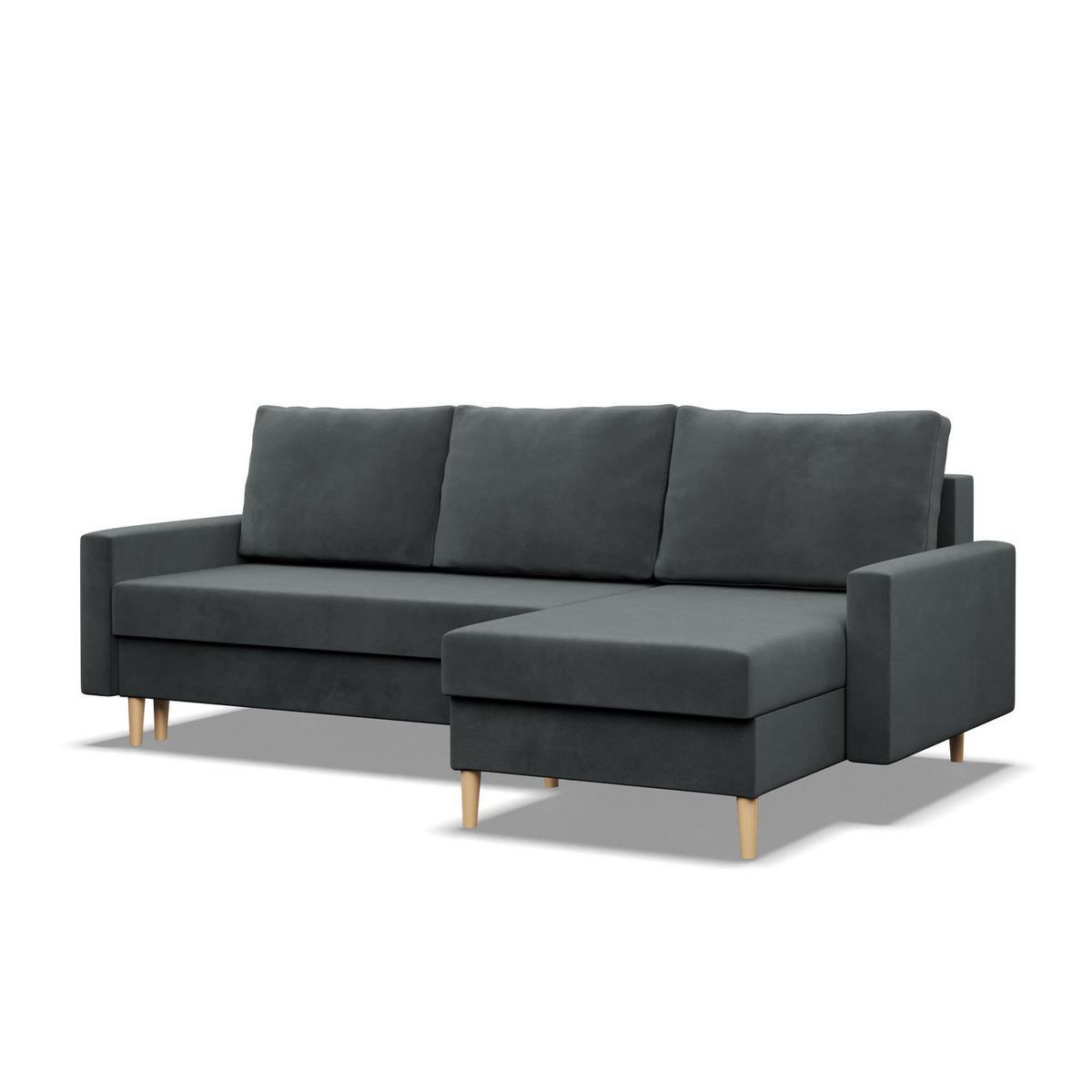 ECKSOFA Blank dunkelgrau - Dunkelgrau, Textil (223/140cm) - SIMKAM Furniture