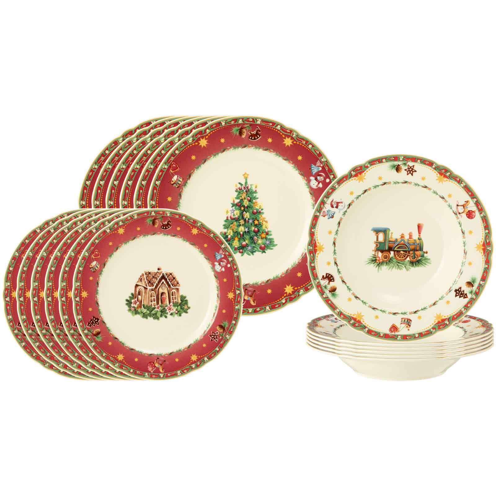 TELLER-SET Marieluise Weihnachtsnostalgie bunt 18er Set - Multicolor, Keramik (1/1/1cm) - Seltmann Weiden