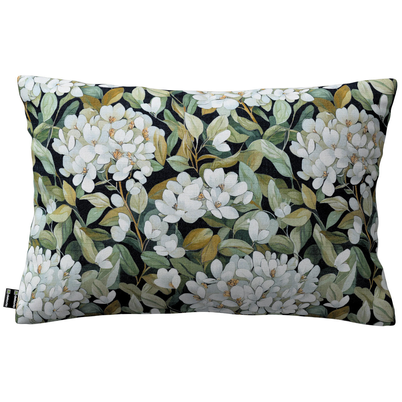 KISSENHÜLLE Botanic weiss- schwarz, 47x28 cm - Grün, Textil (47/28cm) - Dekoria