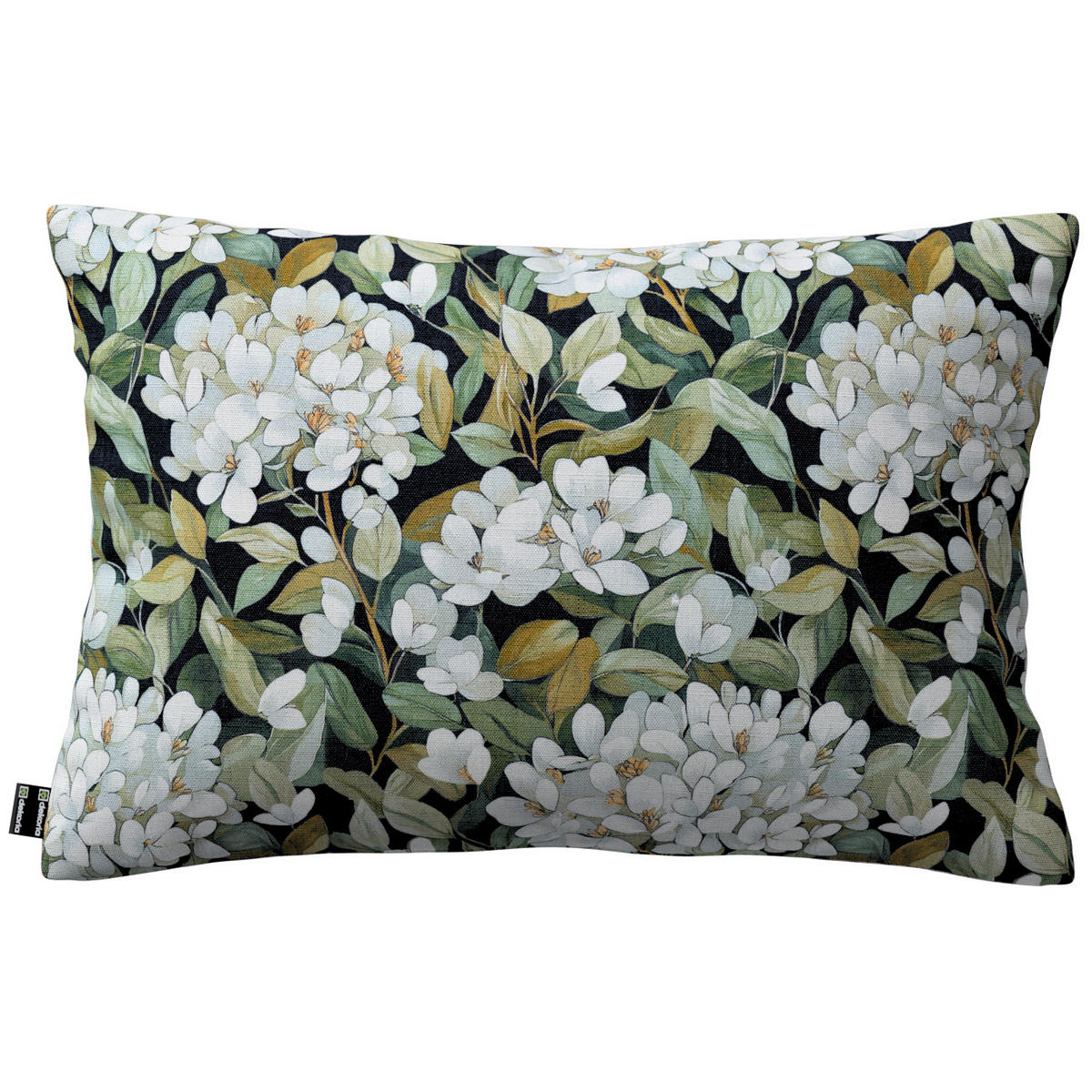 KISSENHÜLLE Botanic weiss- schwarz, 47x28 cm - Grün, Textil (47/28cm) - Dekoria