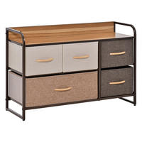 KOMMODE DE-12340 5 Schubladen 87,5/29/58 cm Mehrfarbig - Multicolor, Holzwerkstoff (87.5/58/29cm) - ComfortXL