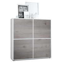 HIGHBOARD Cuba Türen in Eiche Nordic - Silbereichenfarben, Holzwerkstoff (104/105.5/35.5cm) - Vladon