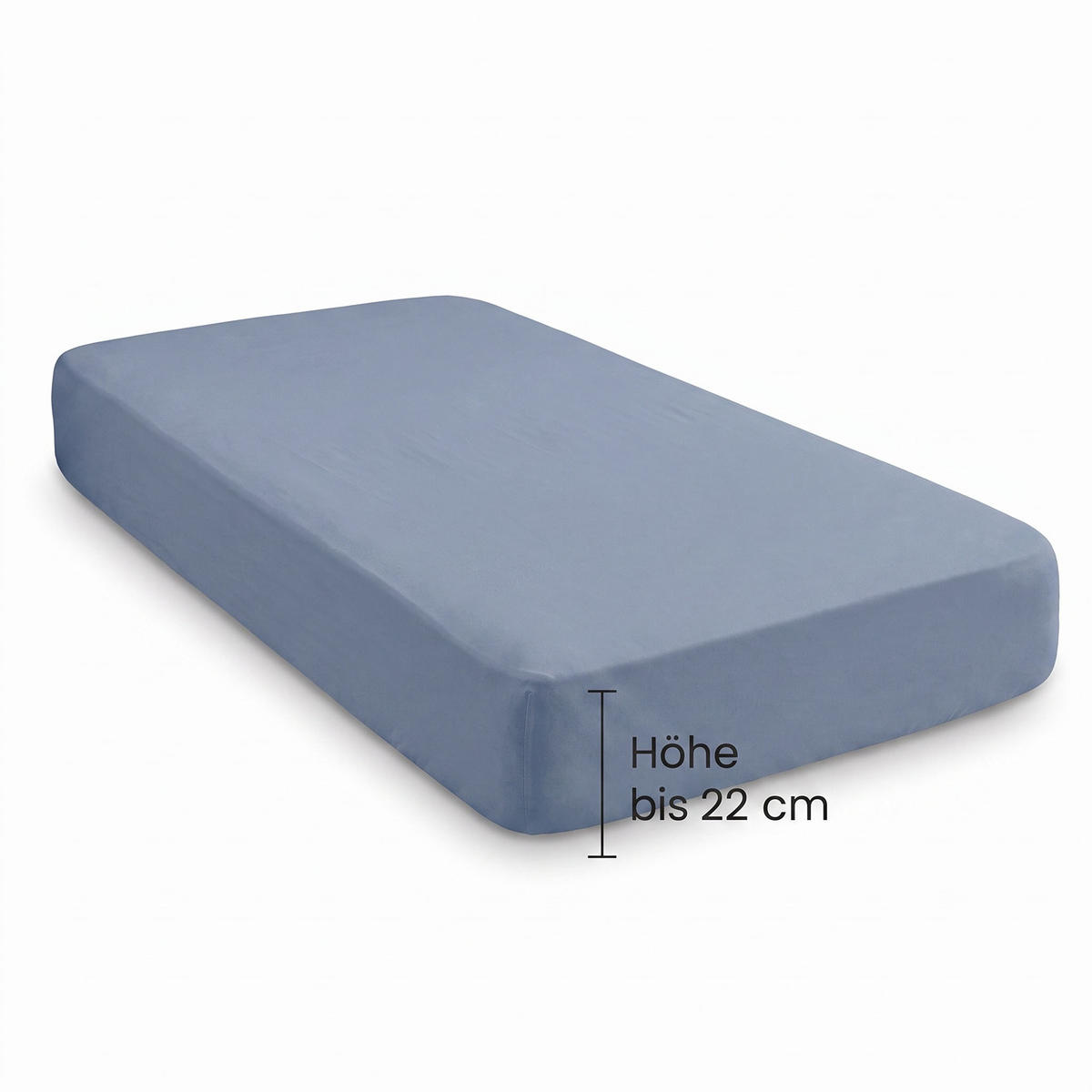SPANNBETTTUCH Premium Jersey blau, 140x200 cm - 160x200 cm - Blau, Textil (160/200cm) - biberna