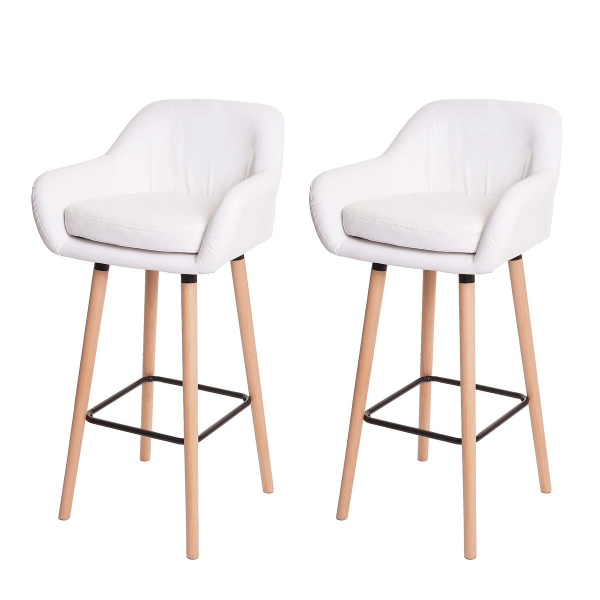 BARHOCKER Weiß 2er-Set - Weiß, Textil (53/99/45cm) - MCW