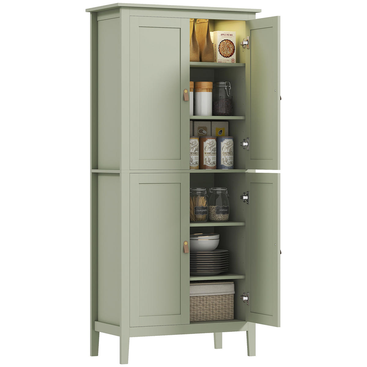 HIGHBOARD DE-11186 Höhenwandschrank mit LED & Bewegungssensor Grün - Grün, Holzwerkstoff (40/176.5/80cm) - ComfortXL