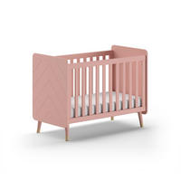 BABYBETT Kamillah 124x96x68 aus MDF in Terra Rosa - Rosa, Holzwerkstoff (60/120cm) - 58aufmkessel
