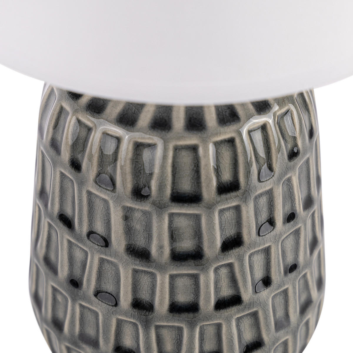 TISCHLAMPE STANDI, Grau, Weiß - Grau, Keramik/Textil (16.5/16.5/31.5cm) - KONSIMO®