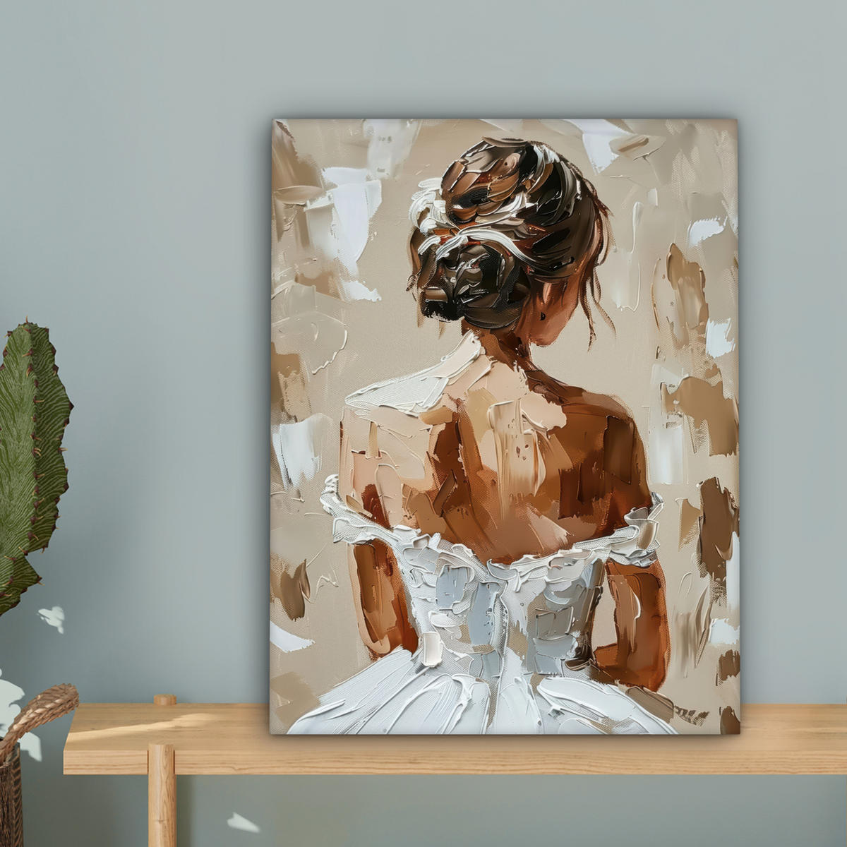 LEINWANDBILD - Frau - Farbe - Abstrakt - Beige - Modern - 30x40 - Bilder - Sandfarben, Textil (30/40cm) - MuchoWow