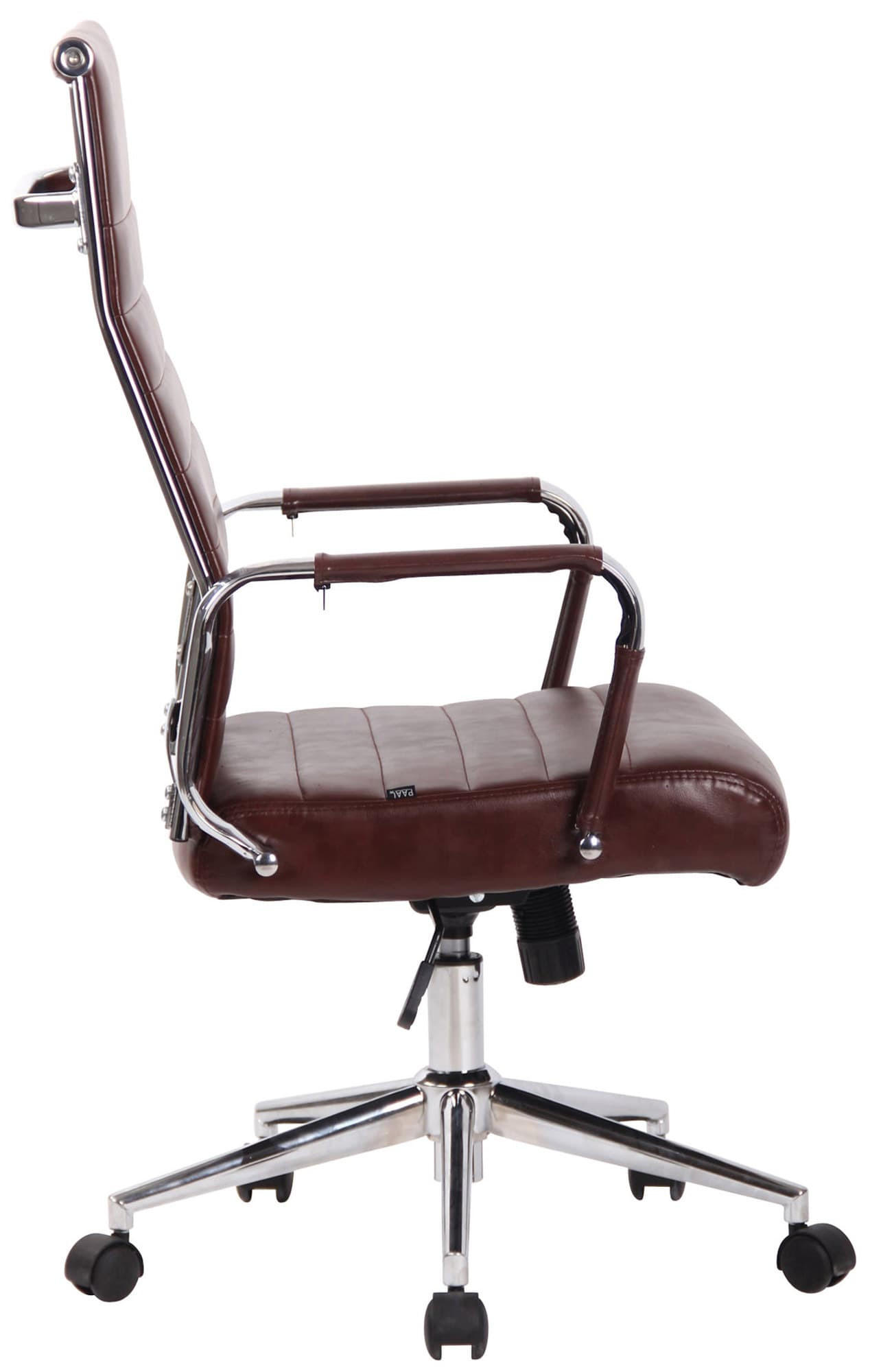 DREHSTUHL Lederlook bordeauxrot - Chromfarben/Bordeaux, Textil/Metall (58/105/66cm) - CLP