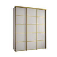 SCHWEBETÜRENSCHRANK 235,2/190/60 3-türig - Goldfarben/Weiß, Holz/Metall (190/235/60cm) - Abiks Möbel