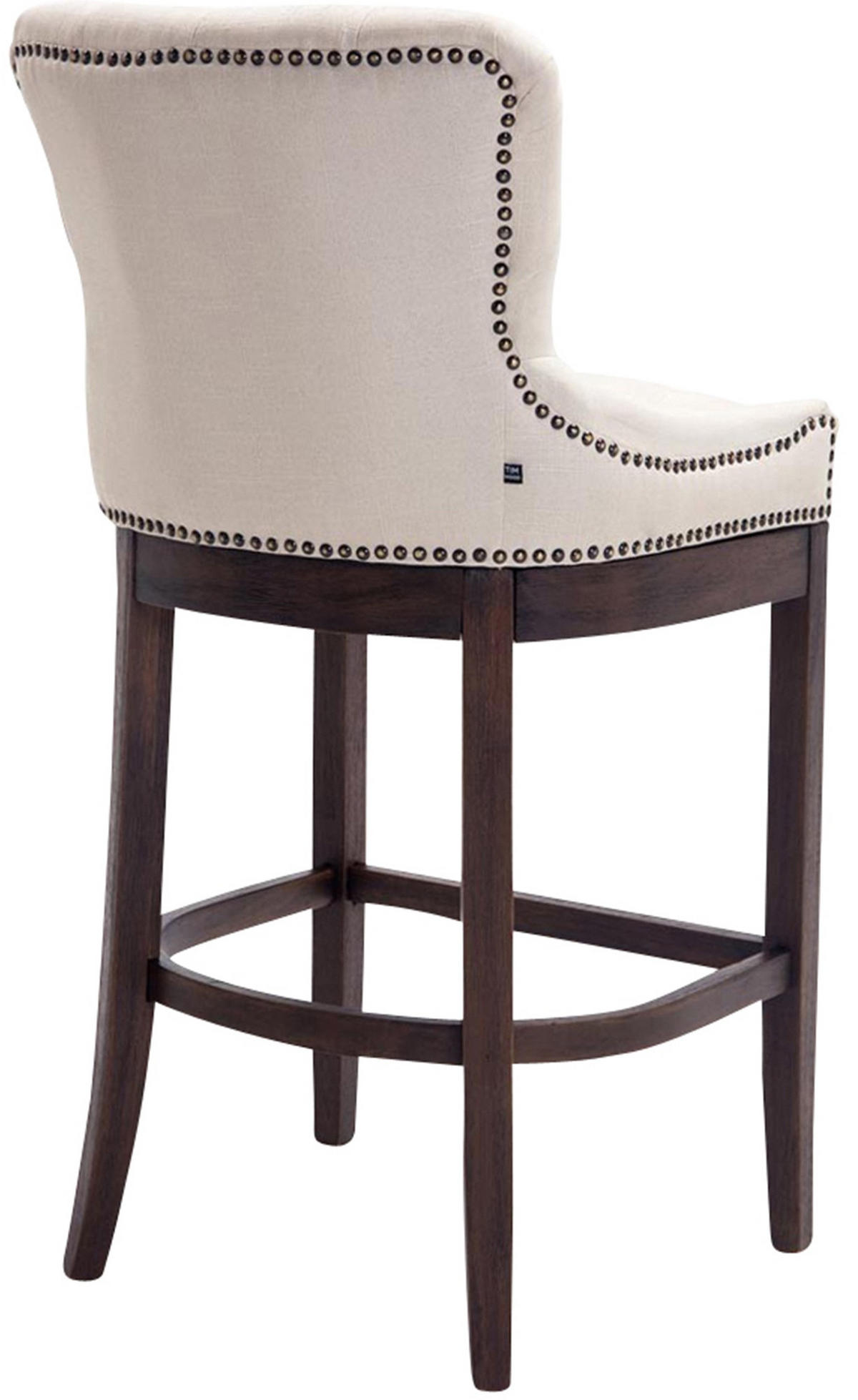 BARHOCKER Stoff creme - Dunkelbraun/Creme, Holz/Textil (55/109/57cm) - CLP