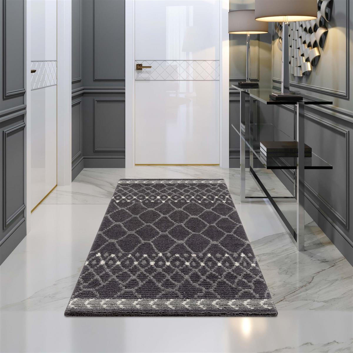 KURZFLOR-TEPPICH April 2312 Grau 80x300 cm - Grau, Textil (80/300cm) - carpet city