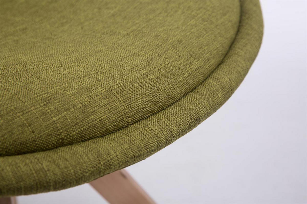 DREHSTUHL Stoff grün - Eukalyptusholzfarben/Grün, Holz/Textil (48/84/56cm) - CLP